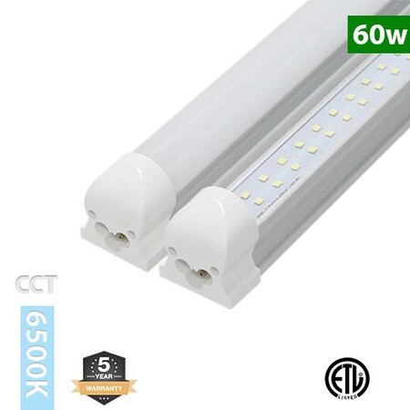 Metro Led 8ft Integrated Tube, Frosted, 6500K, PK25 ML-FIX-8FT-60ET | Zoro