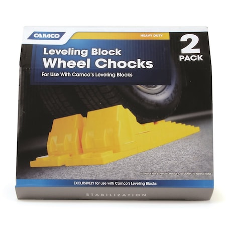 Camco Curved Vehicle Leveling Blocks & Wheel Chock (Set Of 2) (44425