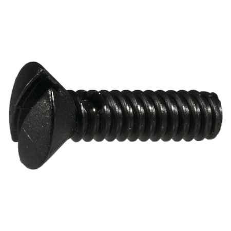 Midwest Fastener #6-32 x 1/2 in Slotted Oval Machine Screw, Black Oxide ...