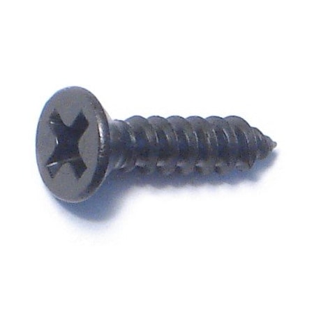 Midwest Fastener Sheet Metal Screw, #6 x 5/8 in, Black Steel Flat Head ...