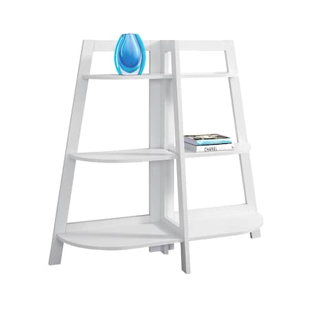 Monarch Specialties 5-Tier Bookshelf - 72" H, White Metal & Laminate, Modern Ladder Design - View #2