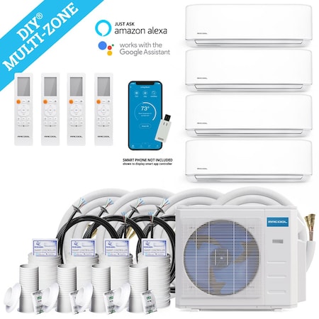 Mrcool DIY 4th Gen Multi Zone 4 zone condenser 36K BTU W/25ft line set PR  DIYM436HPW00C84 | Zoro