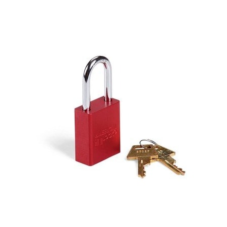 Master Lock Keyed-Different Aluminum Padlock Red 1.5