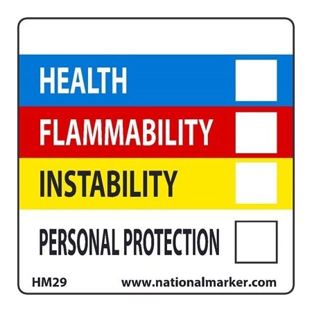 Nmc Write On Color Bar Right-To-Know Label, HM29ALV HM29ALV | Zoro