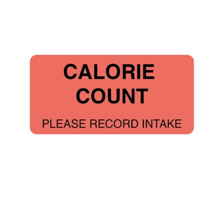 Nevs Calorie Count / Please Record Intake Label 1-5/16 x 4