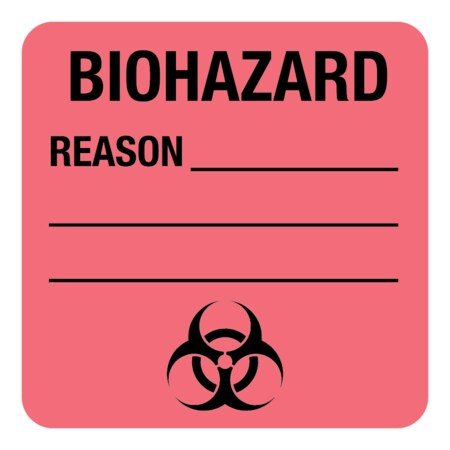Nevs Label, Biohazard REASON - Write on label 1-5/8