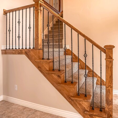 Nuvo Iron in Square x 44in Long Black Steel Interior Balusters - Single ...