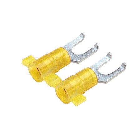Panduit Fork Terminal, #10 Stud Size, 10 AWG, 600 V, Nylon Insulated ...