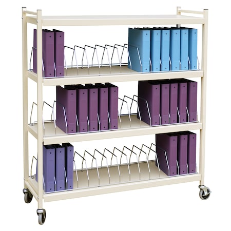Omnimed Vertical Open Chart Rack 4 Shelves 45 Binder Capacity in Light ...