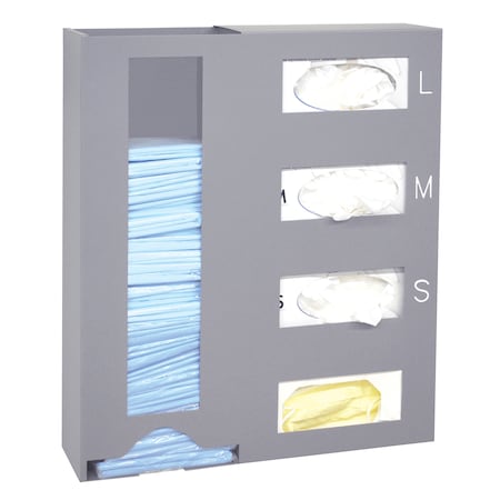 Wall Mounted PPE Isolation Station (Holds Gloves, Masks & Isolation Go