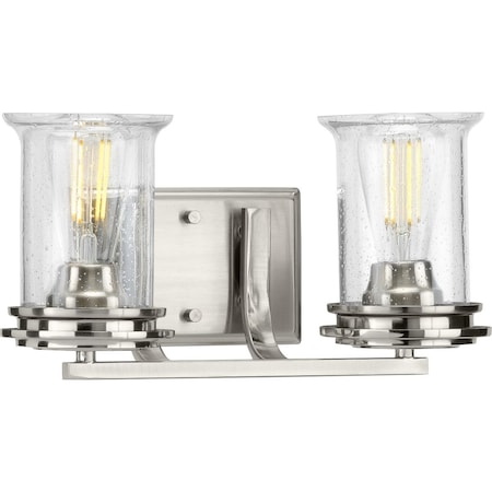 Progress Lighting Winslett Collection Brushed Nickel Two-Light Bath ...