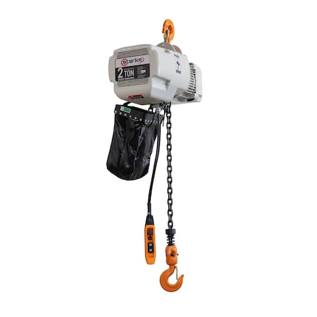 Starke Electric Chain Hoist, 4,000 lb, 20 ft, Hook Mounted, 460V 3 ...