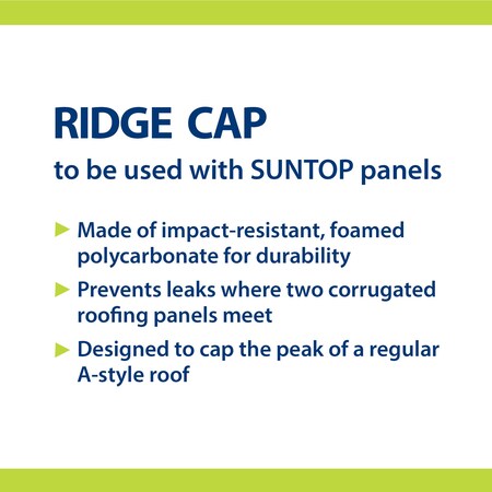 Sun Top Ridge Cap Suntop 4 Ft White Opal Ridge Cap, 5PK 193385 | Zoro