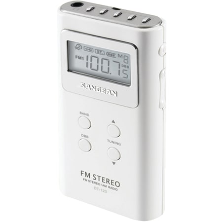 Sangean Pocket AM/FM Digital Radio (White) DT-120 WHITE | Zoro