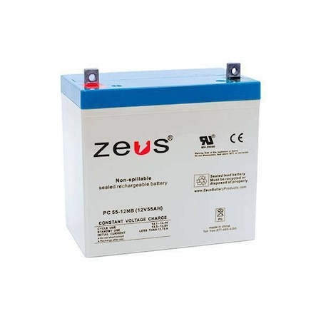 Zeus Battery Products 55Ah 12V Nb Sealed Lead Acid Battery PC55-12NB | Zoro