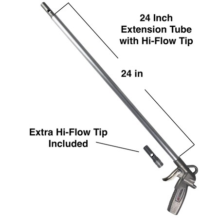 Primefit Industrial Blowgun w 24-in. Extension and 2 Hi Flow Tips ...