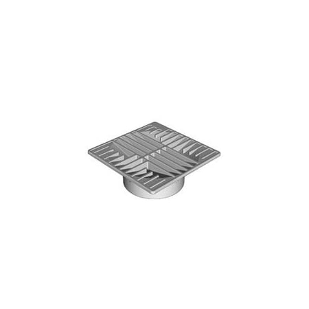 Draintech Drop-In Drain Grate, 6 In Dia, 5-7/8 In L, 5-7/8 In W, Square ...