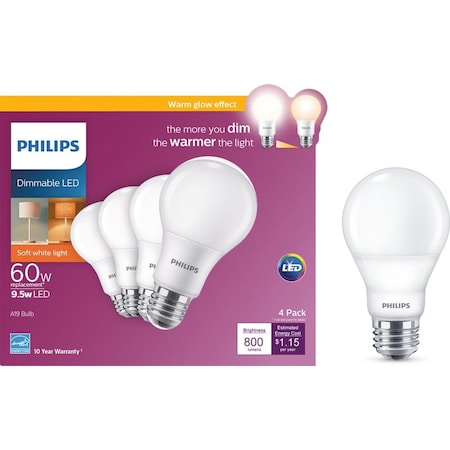 Philips Lighting 9.5w A19 Dim Wg Led Bulb 479576 | Zoro