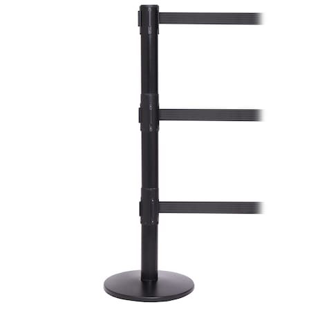 Queue Solutions QueuePro Triple 250, Black, 11' Purple Belts ...