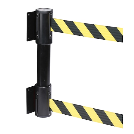 Queue Solutions WallMaster Twin 400, Black, 15' Red/White NO ENTRY Belt ...