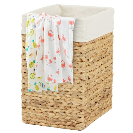 Vintiquewise Handmade Rectangular Water Hyacinth Wicker Laundry Hamper ...