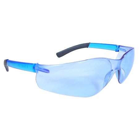 Rad-Atac, Safety Glasses, Anti-Fog & Anti-Scratch, Light Blue Lens, Light Blue Frame, Frameless