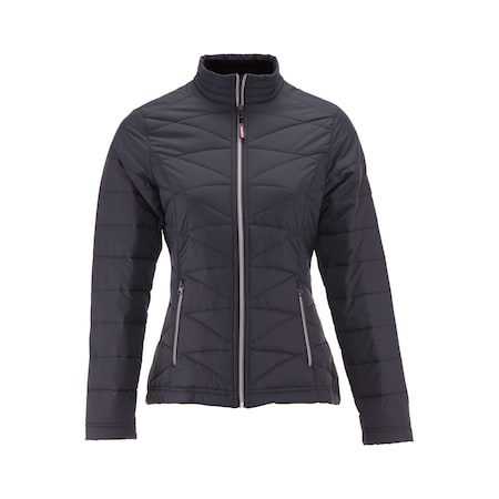 Refrigiwear Women's Women's Quilted Jacket, Polyester, Zipper, Black, M 0423RBLKMED
