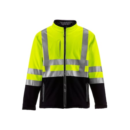 Refrigiwear HI-Vis Insulated Softshell Jacket, Polyester, Black/Lime, 3XL 0496RBLM3XLL2