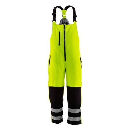 Refrigiwear Hi-Vis Insulated Overall, Polyester, Black/Lime, 3XL 0497RBLM3XLL2