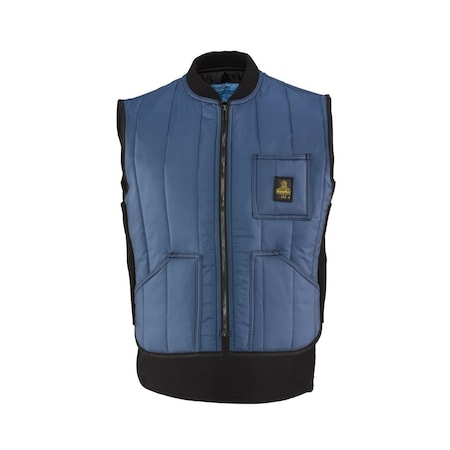 Refrigiwear Insultaed Vest, Ripstop Nylon, Zipper, Navy, 2XL 0599RNAV2XL