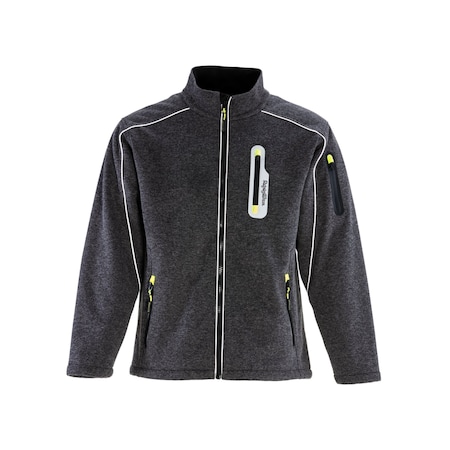 Refrigiwear Sweater Jacket, 80% Polyester/20% Cotton Fleece, Zipper, Grey, 3XL 0780RGRA3XL