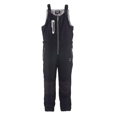 Refrigiwear Extreme Softshell Bib Overalls, 100% Polyester, Black, L 0795RBLKLAR