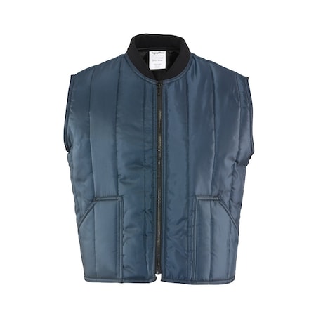 Refrigiwear Unisex Insulated Vest, Polyester, Zipper, Navy, 5XL 0912RNAV5XL
