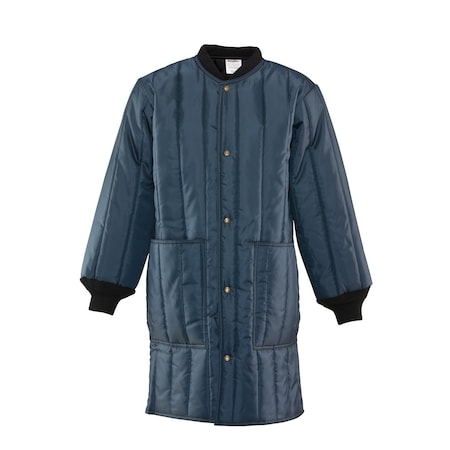 Refrigiwear Insulated Frock Liner, Polyester, Snap-Front, Navy, XL 0934RNAVXLG
