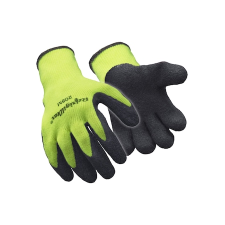 Refrigiwear Hi-Vis Coated Cold Protection Gloves, Latex Palm, Lime, M 0208RHVLMED