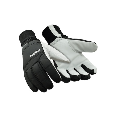Refrigiwear Cold Protection Gloves, Goat Grain Palm, Tricot Lining, Black, L 0243RBLKLAR