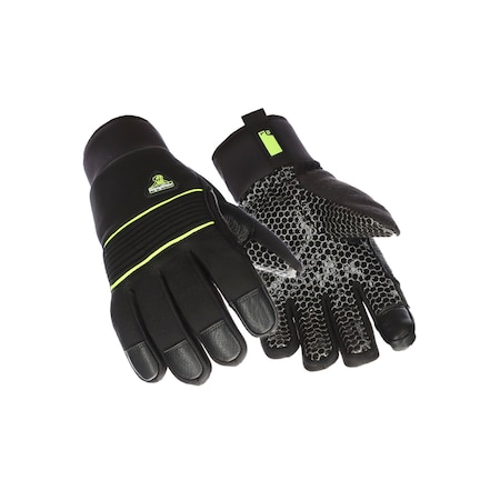 Refrigiwear Cold Protection Gloves, Silicone Grip Palm, Fleece Lining, Black, L 2795RBLKLAR