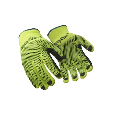 Refrigiwear Hi-Vis Cold Protection Gloves, PVC Dot Grip Palm, Lime, L 0310RHVLLAR