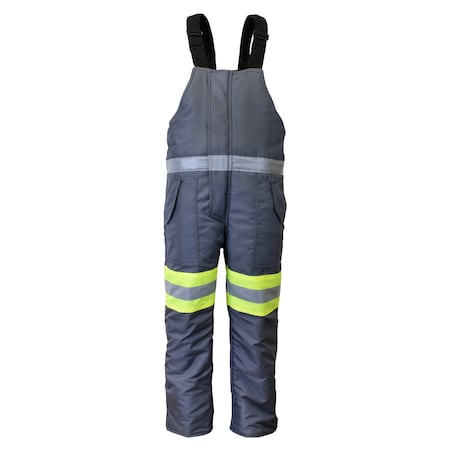 Refrigiwear Bib Overalls, 100% Polyester Ripstop, Lime/Grey, L 7250RTLGLAR