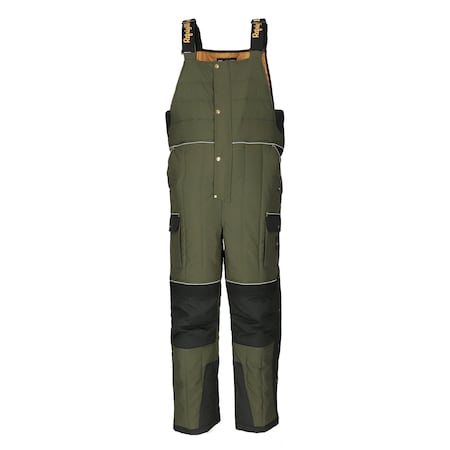 Refrigiwear 54 Gold Bib Overalls, Nylon, 250 g Fabric Weight, Green, 4XL 7354RGRN4XL
