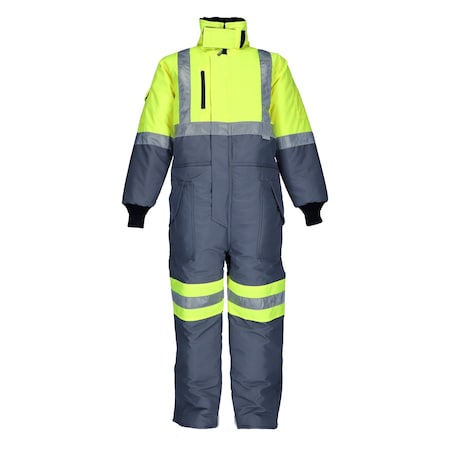 Refrigiwear Insulated Coveralls, Nylon, Lime/Grey, 5XL 7550RTLG5XL