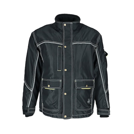 Refrigiwear Waterproof Insulated Jacket, Polyester, Zipper with Storm Flap, Black, XXL 8043RBLK2XL