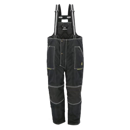 Refrigiwear Men's Waterproof Low Bib Overalls, XXL, Black, 600 Denier Polyester 8086RBLK2XL