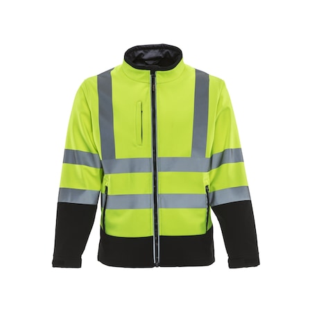 Refrigiwear Men's Hi-Vis Softshell Jacket, Polyester, Black/Lime, 5XL 9291RBLM5XLL2
