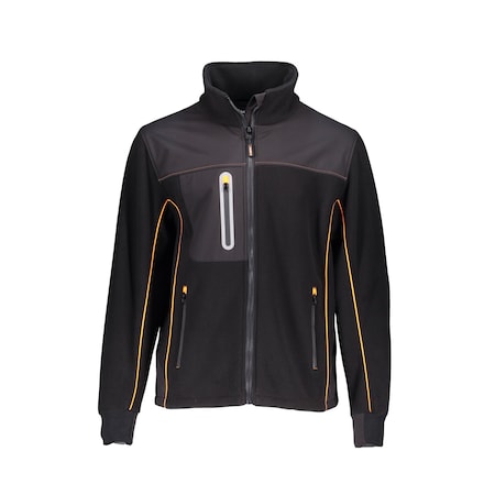 Refrigiwear Men's Polarforce Hybrid Fleece Jacket, Polyester Fleece, Zipper, Black, XL 9740RBLKXLG