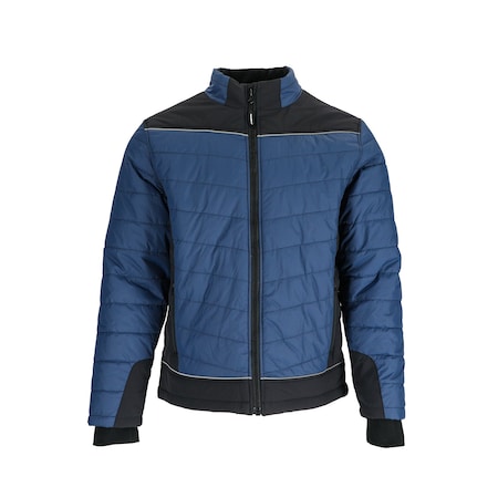 Refrigiwear Frostline Jacket, Ripstop Nylon, Zipper, Black/Blue, XL 8120RNBKXLG