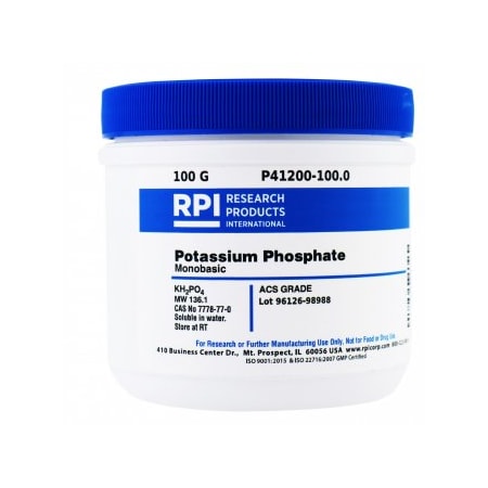 Rpi Potassium Phosphate, Monobasic, ACS Grade, 100 G P41200-100.0 | Zoro