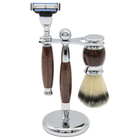 Union Razor All Brands Union Razors Three Piece Shave Kit Wood SS4W | Zoro