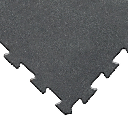 Rubber-Cal ReUz Rubber Tiles - 6mm x 20 in x 20 in - Black, 256PK 03-274R-BK-256