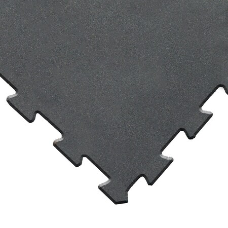 Rubber-Cal ReUz Rubber Tiles - 6mm x 20 in x 20 in - Black, 64PK 03-274R-BK-64